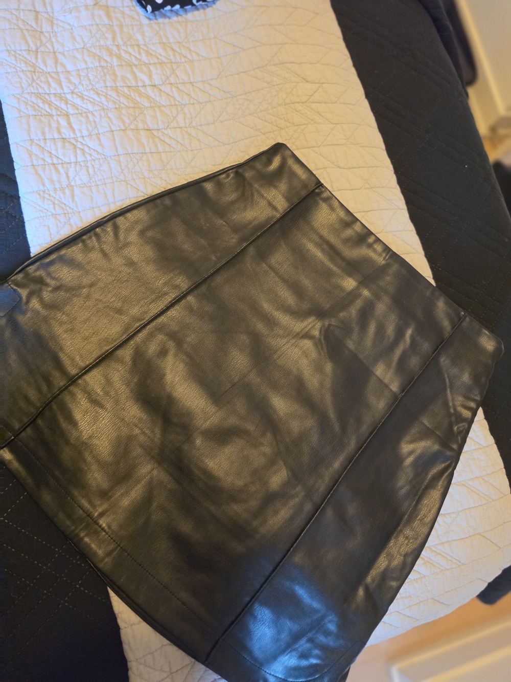 Zara Black Faux Leather Mini Skirt